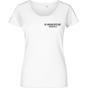 Rehbock Backprint - Schriftzug Pocket Damenshirt weiss
