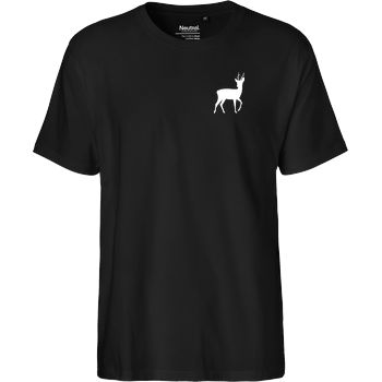 Rehbock Pocketdruck Fairtrade T-Shirt - schwarz