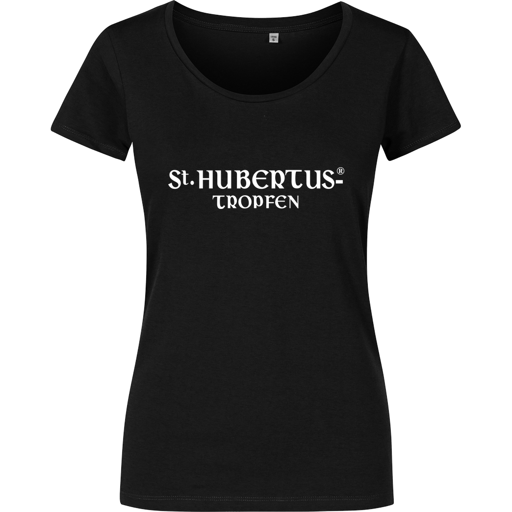 St. Hubertus Tropfen St. Hubertus - Logo T-Shirt Damenshirt schwarz