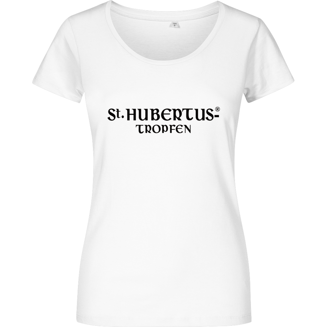 St. Hubertus Tropfen St. Hubertus - Logo T-Shirt Damenshirt weiss
