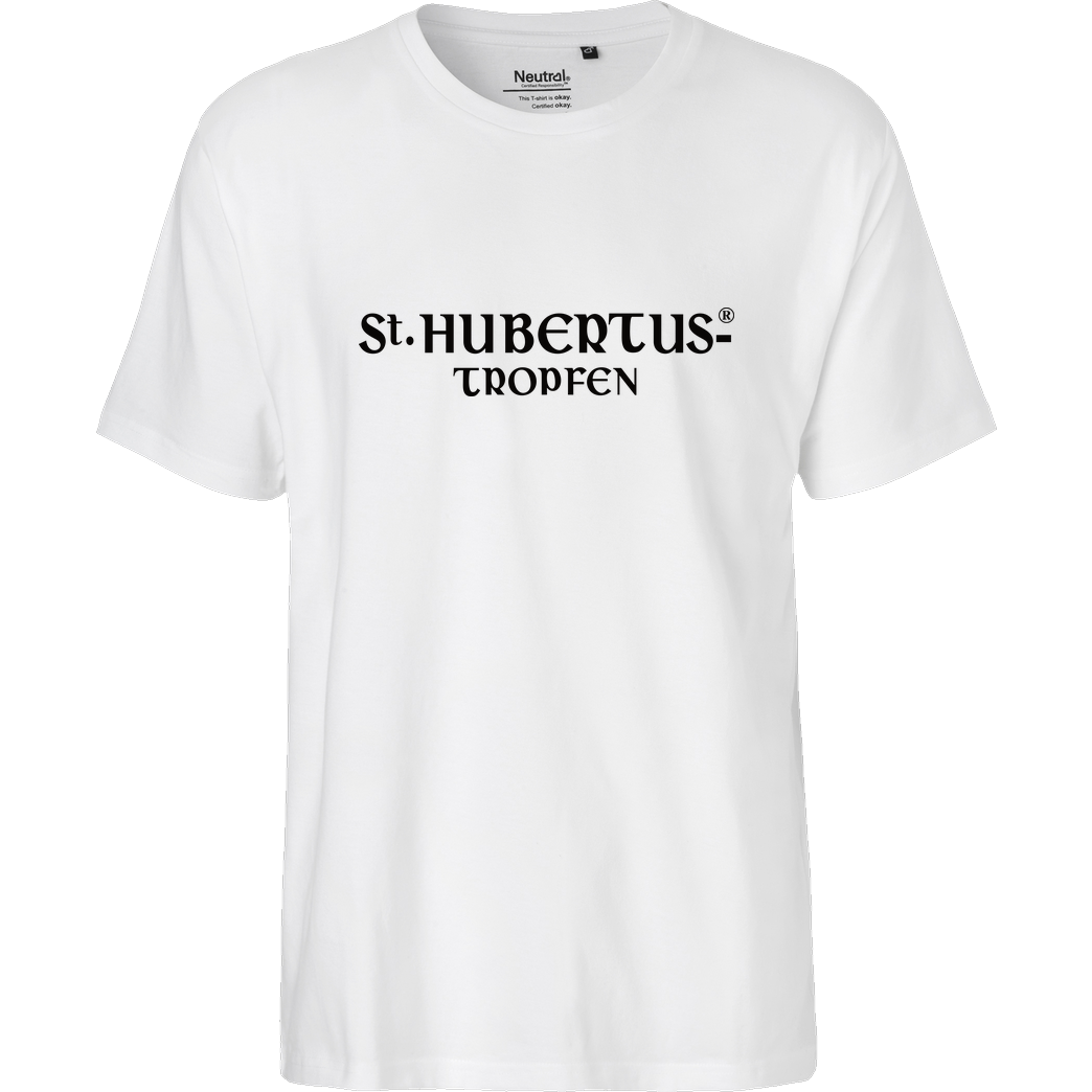 St. Hubertus Tropfen St. Hubertus - Logo T-Shirt Fairtrade T-Shirt - weiß