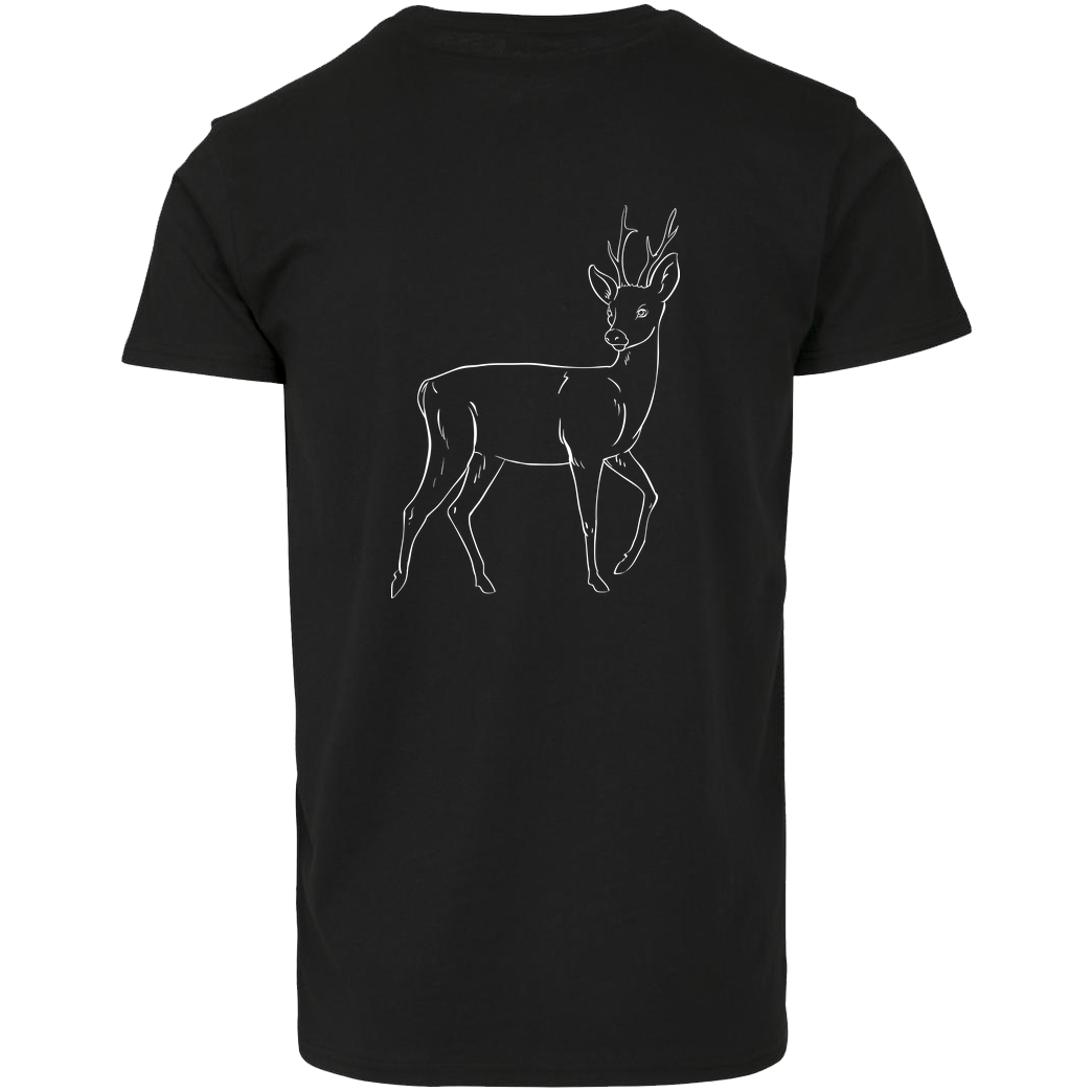 St. Hubertus Tropfen Rehbock back Schriftzug Pocket T-Shirt House Brand T-Shirt - Black