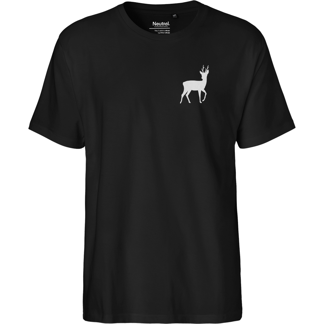St. Hubertus Tropfen Rehbock Pocket Stick T-Shirt Fairtrade T-Shirt - black